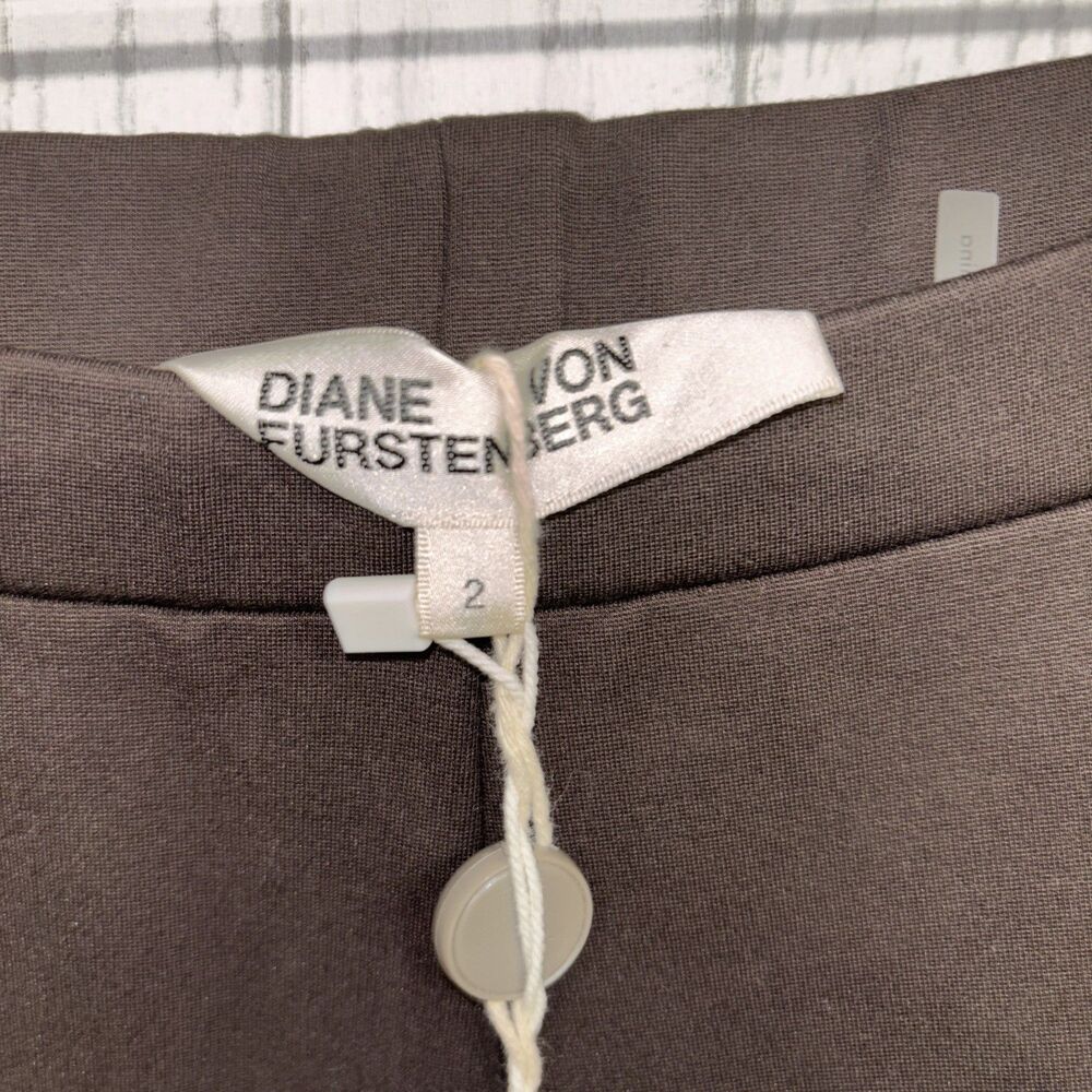 Womens Size 2 Diane Von Furstenberg Gregory Pants Brown NWT - Picture 3 of 5